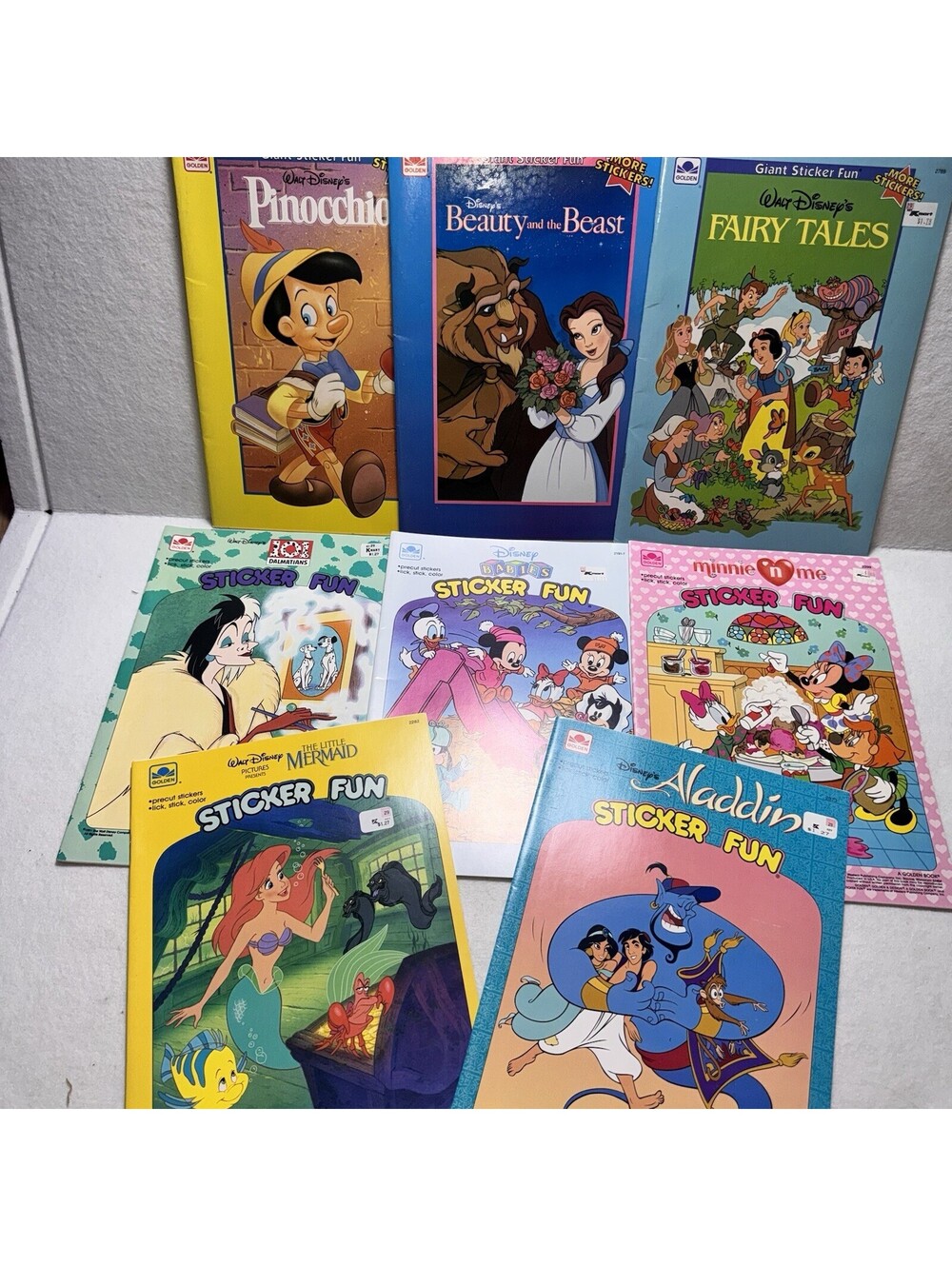 8 Vintage 1980s Disney Golden Sticker Fun Books Unused Stickers Kmart NOS